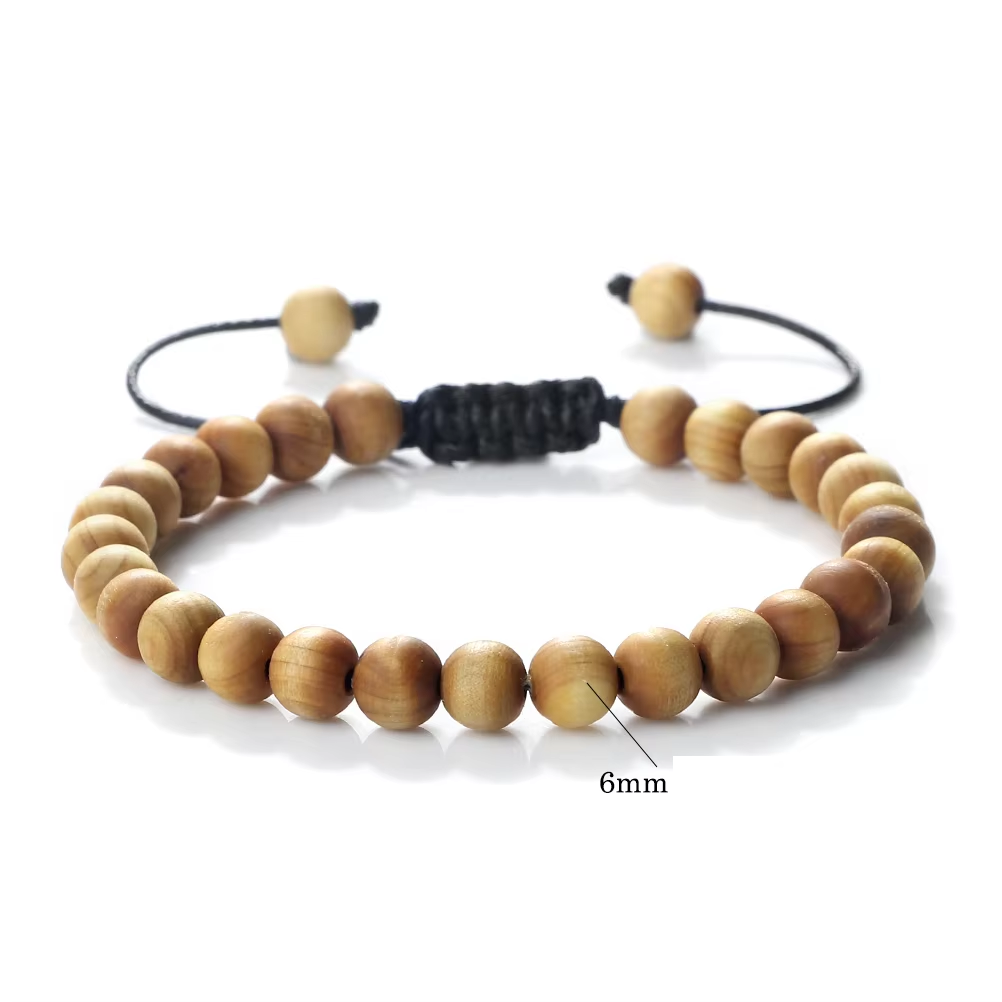 Bracelet en Perles de Bois anti-stress pour la Sérénité et l'Équilibre