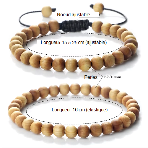 Bracelet en Perles de Bois anti-stress pour la Sérénité et l'Équilibre